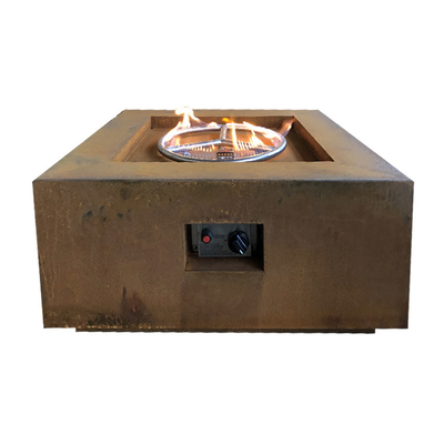Quadratischer Patio-Kamin Heater Corten Steel Gas Fire im Freien Pit Table