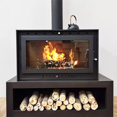 Freier stehender moderner Stahl-hölzerner brennender Kamin-Ofen für Innenheizung