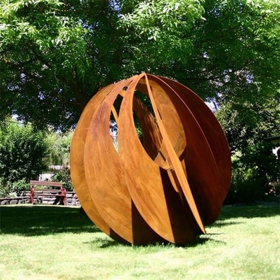 Hohler Metall-Corten-Stahl Art Sphere Sculpture 600mm 900mm