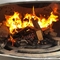 Kaltgewalzte Stahldecke verschob das Kamin-Holz, das mit wirklicher Flamme brennt