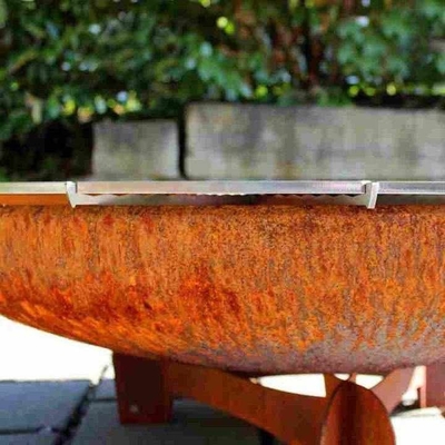 Verrosteter roter 100cm Corten Stahlfeuer-Grube GRILL für Hinterhof-Patio
