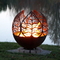 Autumn Sunset Leaf Weathering Steel-Kugel-Bereich-Feuer Pit With Ash Tray