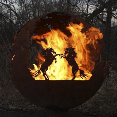 FEUER-Grube 80cm im Freien Corten themenorientierter Bereich des verheerenden Feuers Pferdestahl90cm