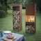 Rechteckiger Rusty Corten Steel Fireplace Wood-Speicher