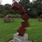 Moderner Würfel formen Stahlskulptur Rusty Garden Statues Corten