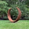 Großes rustikales Ring Corten Steel Sculpture Abstract-Metall Art Sculptures