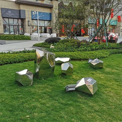 Gärten quadriert den geometrischen abstrakten polierten Edelstahl-Skulptur-Spiegel
