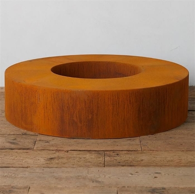 Hölzerne brennende Heater Rusty Metal Corten Steel Fire Pit For Outdoor Fire Table