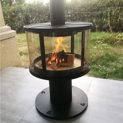 Schwarze Decke angebrachter verschobener Kamin Innen-Heater Wood Burning Stove